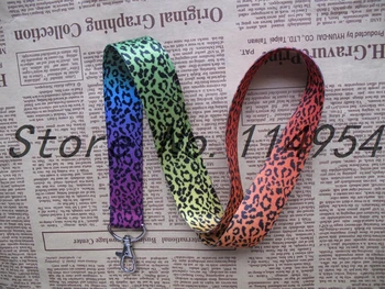 

Free shipping 10 Pcs /Wholesale lot Color leopard Necklace Strap Lanyards Cell Phone PDA Key ID Strap Charms L138
