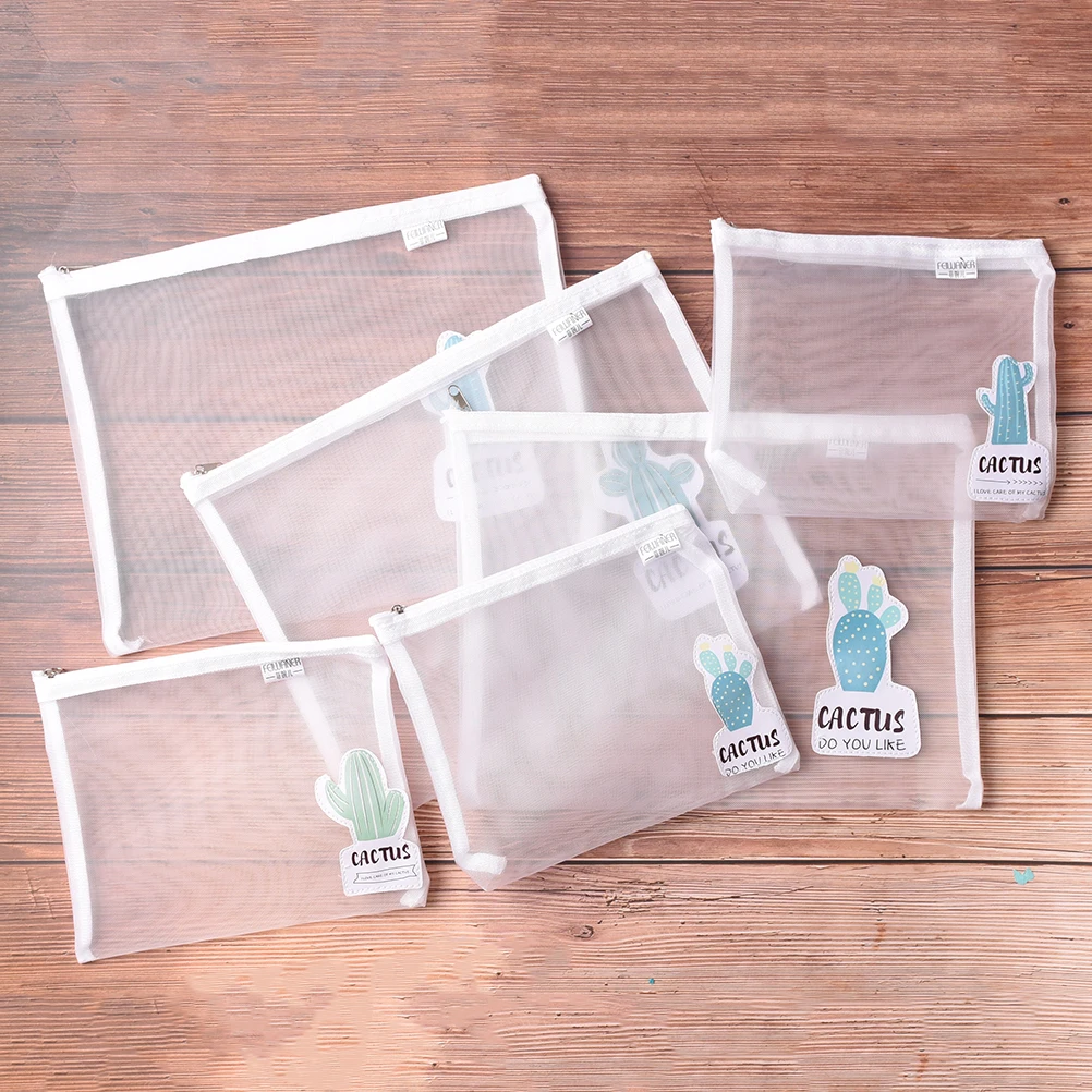 New A4/A5 Cactus Transparent Folder PVC Mesh File Folder Document Bag Stationery Bag Promotional Gift Stationery