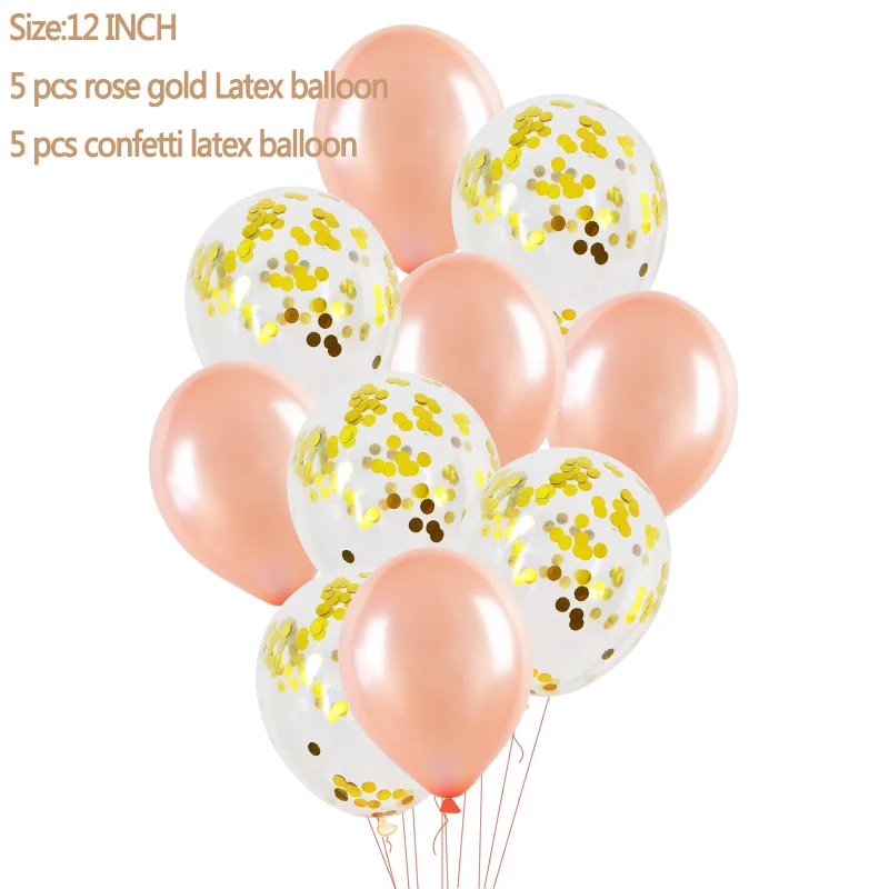 Набор Розовые и золотые воздушные шары Свадьба День рождения воздушный шар из фольги Звезда Сердце шар с надписью День Рождения вечерние шары - Цвет: 12
