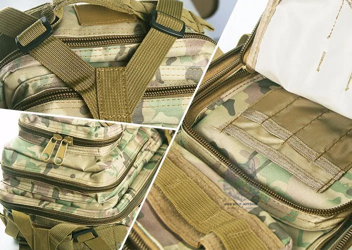 Дорожный комплект Molle, однотонный нейлон, унисекс, открытый, военный, тактический, 3 P, Охотничья сумка, походная сумка, рюкзаки, рюкзак 10-0001