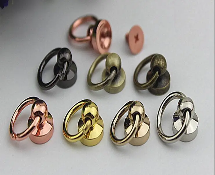 

(20 PCS/lot) DIY hardware plating processing leather handbag aglet side rivets screw connection buckle, decorative accessories