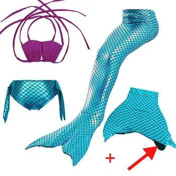 

Kids Swimming Mermaid Tail with Monofin Girls zeemeerminstaart met monofin Swimsuit Cola De Sirena Cauda De Sereia Costumes