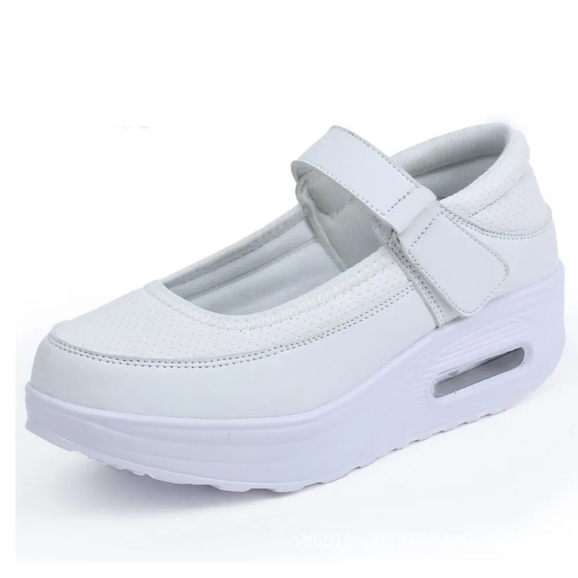 

2019 Rocking Shoes women's Sports Breathable Casual Shallow Shoes Thick Bottom Increased Nurse Shoes women's Single .CYL-2969