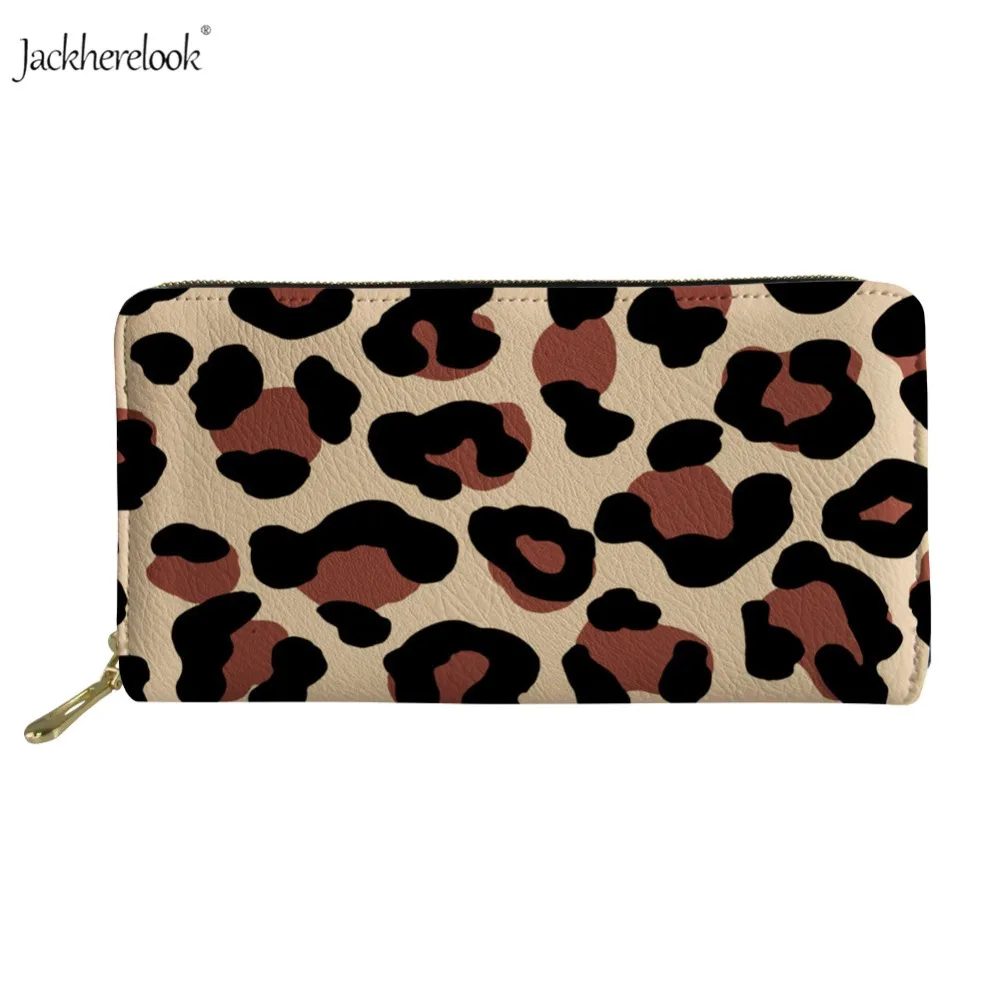 Модные женские кожаные кошельки Jackherelook с леопардовым узором держатель для карт