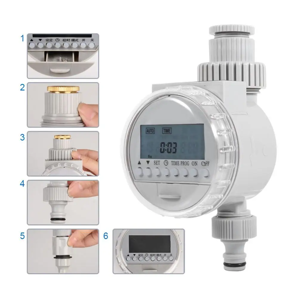 EECOO таймер для полива сада электронный контроллер для полива домашний шаровой клапан ЖК-дисплей таймер для Воды Ручной таймер управления
