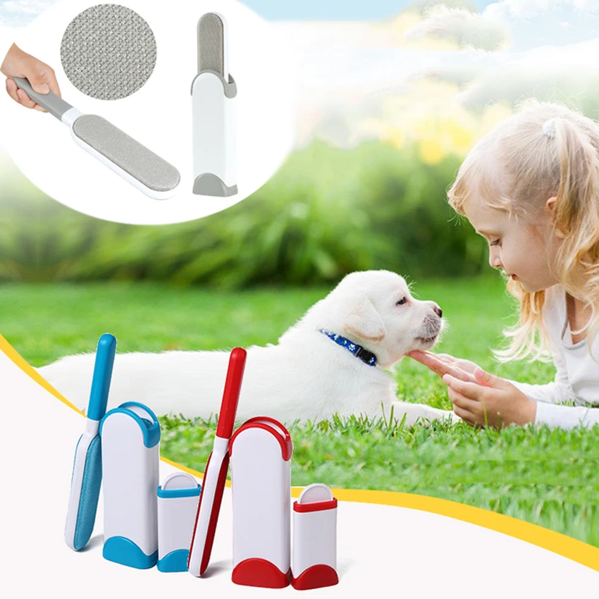 

Pet Brush Fur Dog Comb Tool Pet Hair Remover Brush Cat Base Double-Side Home Furniture Sofa Clothes Cleaning Lint Remover