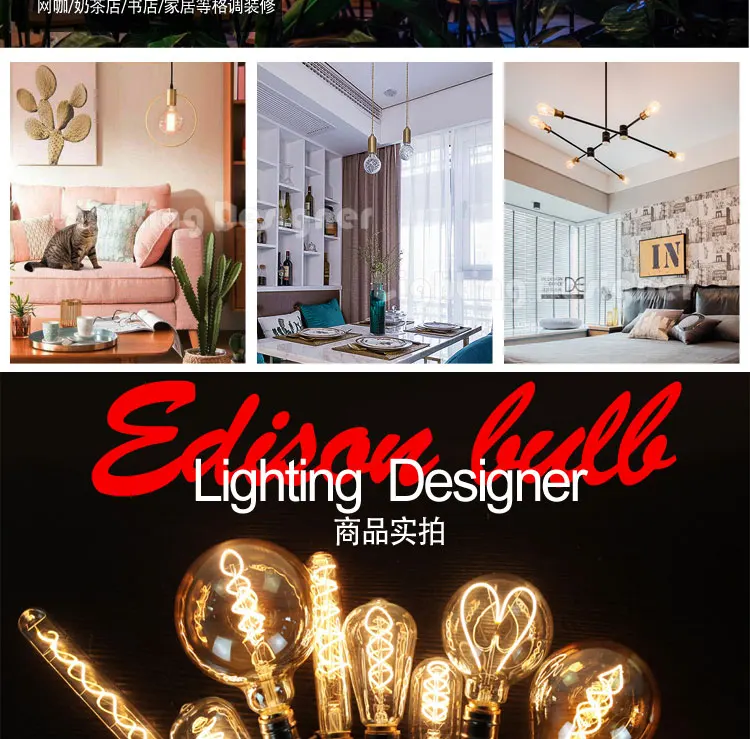 TIANFAN светодиодные лампы Винтаж Ретро накаливания светодиодные 4 W 220/240 v 110/130 V E27 Edison ЛАМПЫ декоративная лампа накаливания