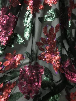 

flower classic embroidery mesh fabric nigerian tulle lace fabric sat-52517 French Net Lace Fabric with sequins