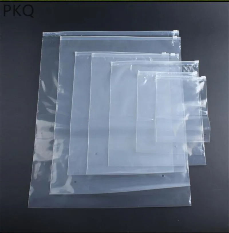 10Pcs 4 sizes Clear Plastic Reclosable Zipper Poly Bag,cloth t shirt Storage Packaging Bag for ...