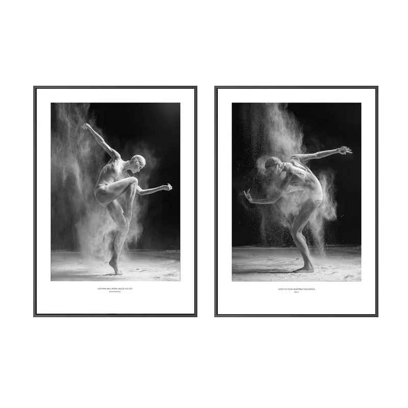 Character Dance Canvas Painting Nordic Style Poster Black And White Picture Posters Living Room Wall Art Pictures Print Unframed