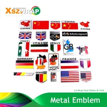 50 шт./лот) стиль 170 алюминий Италия Англия США американский флаг Германии эмблема из хрома наклейка на автомобиль наклейка бампера s