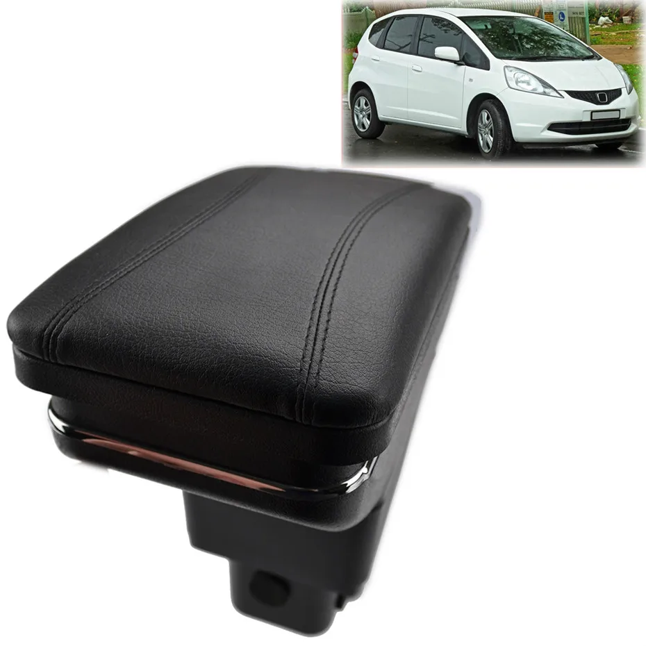 

Center Centre Console Storage Box For Honda Fit Jazz 2009-2013 GE Armrest Arm Rest Rotatable 2010 2011 2012