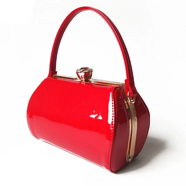 Gold Shiny Patent Wedding Bags Women Evening Purse tote bags chain