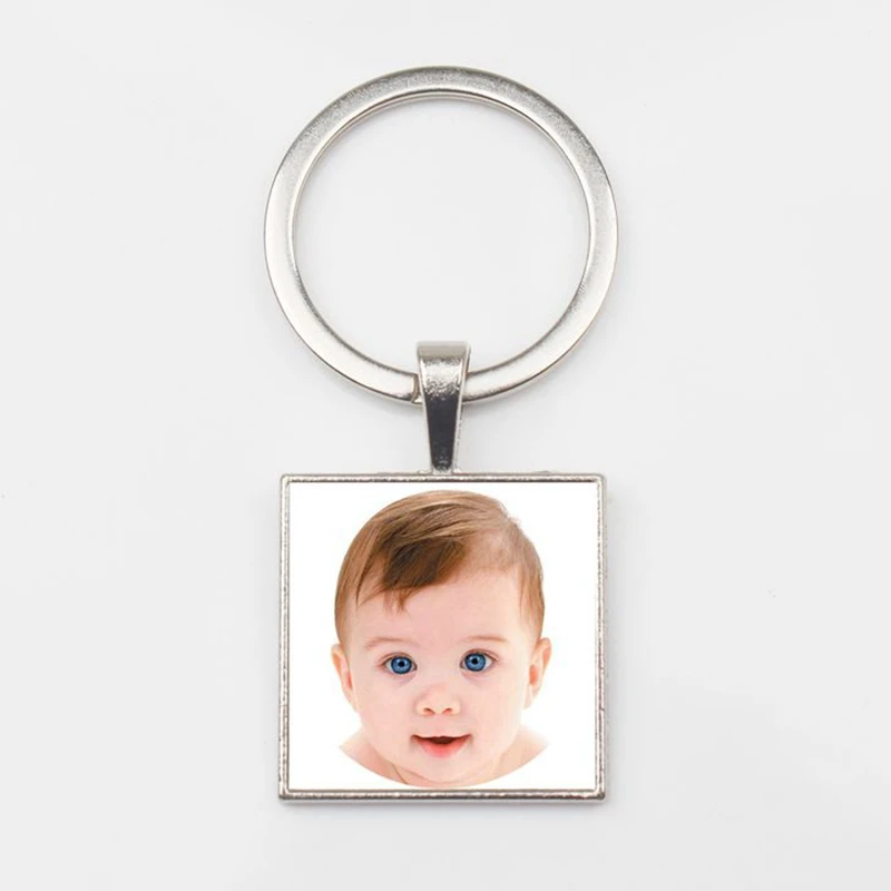 Модные персонализированные пользовательские фото квадратный брелок для мамы, папы, дедушки и дедушки, как брелок, сумка для ключей, очаровательный сувенирный подарок для членов семьи