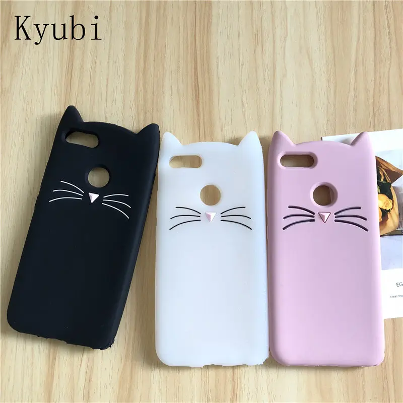 

Soft silicone case for xiaomi redmi 5 plus 4a note 3 4 4x mi 8 6 5 4 mi8 cute beard cat 3D rubber full protect glitter cover