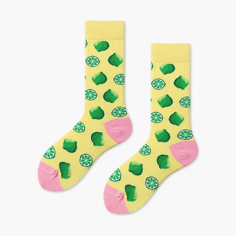 Арбуз забавные Модные Фруктовые креативные узоры короткие классные сумасшедшие лимонные носки женские хлопчатобумажные мужские носки