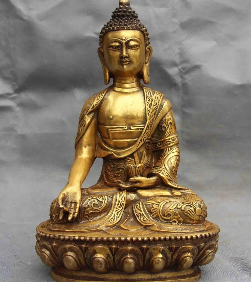 Будда Шакьямуни Статуя медная бронзовая позолота Amitabha Rulai Sakyamuni статуя бога Будды