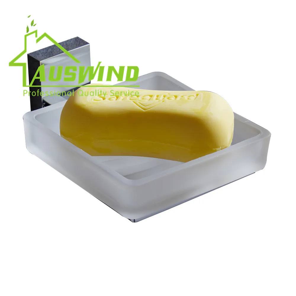 Luxury Silver Chrome Finished Brass Soap Dish Rack Contemporary Plated Soap Dish Holder Glass