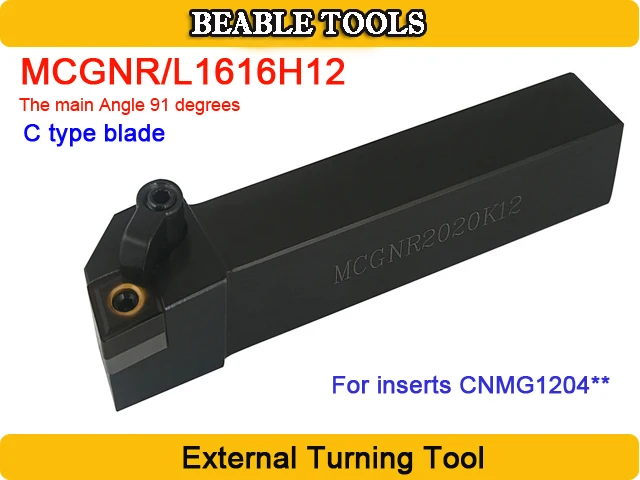

MCGNR/L1616H12 91 degrees CNC turning tool lathe For inserts CNMG120404/08 16x16 lathe tools external turning tool holder
