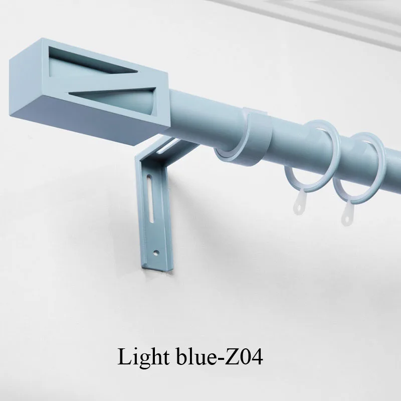 Дизайн экстра-толстый алюминиевый сплав карнизы для штор аксессуары модные цвета макарун серия одиночные двойные карнизы для штор - Цвет: light blue