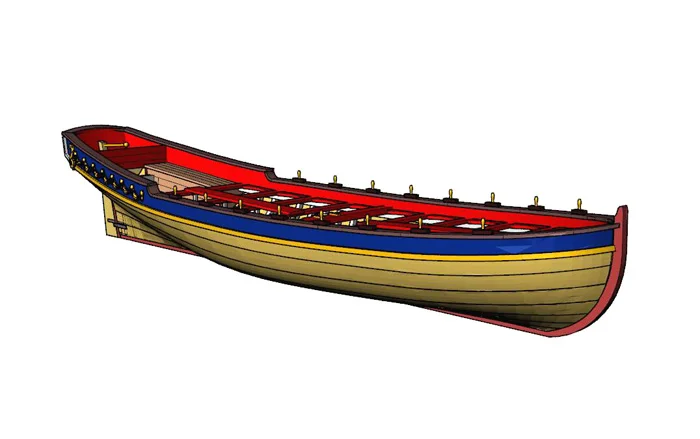 

Scale 1/48 Full ribbed lifeboat model kits Le Requin Chebec 1750 ship's lifeboat model