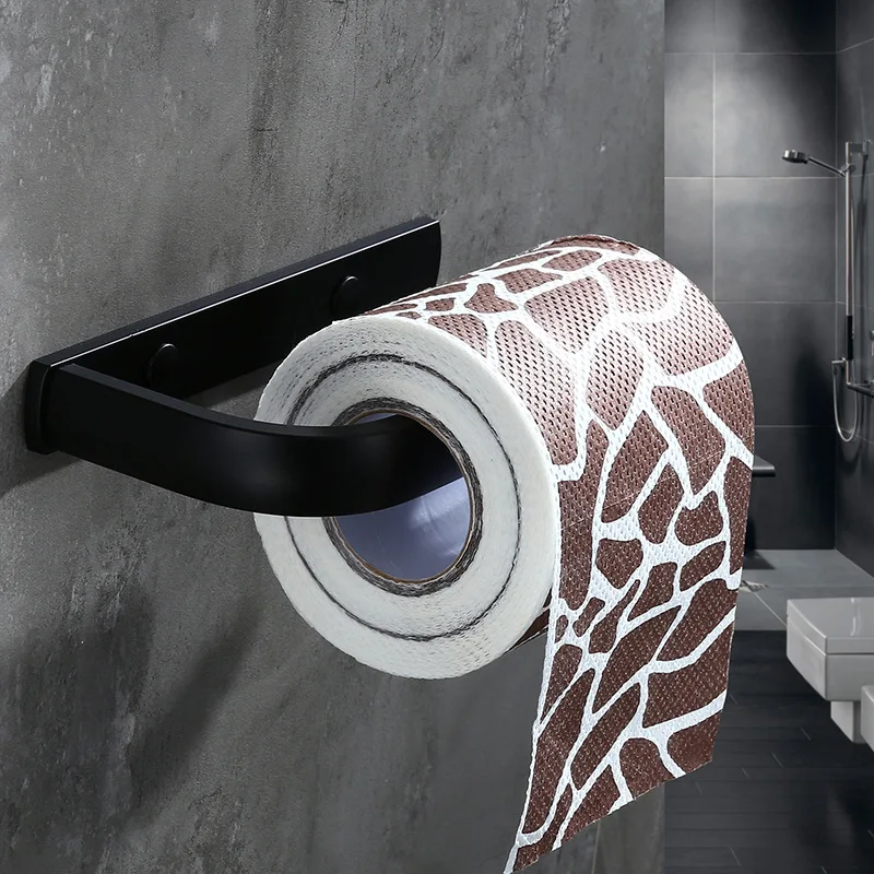 

Bathroom Hardware Toilet Roll Paper Holder Simple Bathroom Accessories Aluminum Paper Holders Black Free Shipping