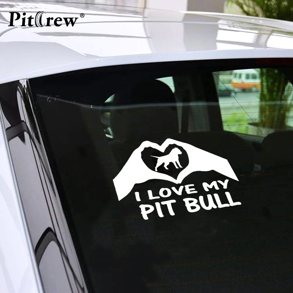 

1PC High Quality 14.9*9.8cm I Love My Pit Bull Dog Car Animals Stickers Vinyl Decals Motorcycle Car Styling Car Accessories