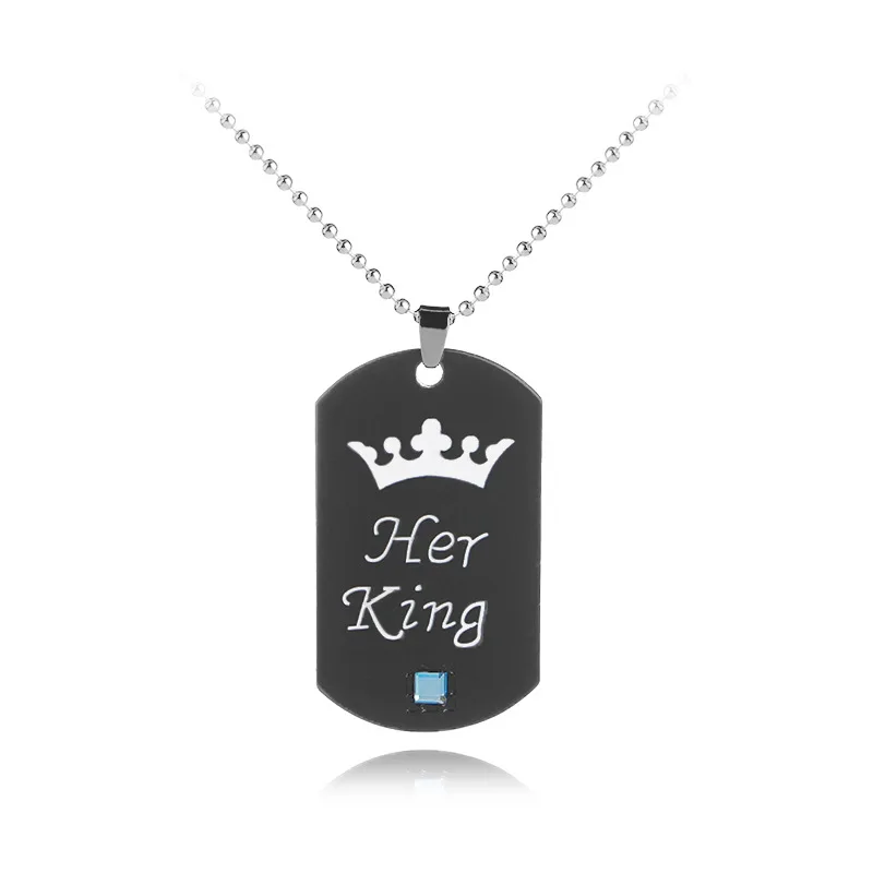 Брелок для ключей с надписью Her King и His Queen|Ожерелья подвеской| |