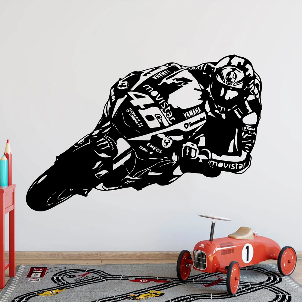 

Motocross Moto GP Racing Wall Decals Boy Room Playroom Racing Motorcycle Scooter Motorbike Wall Sticker Bedroom Vinyl Art