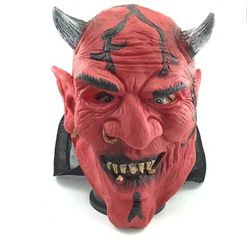 

Halloween Masks Style Prajna Ghost Scary Traditional Hannya Mask Halloween Horror Costume Latex Red Devils Mask Party