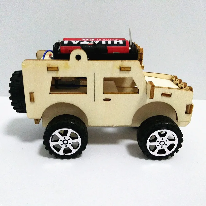 Happyxuan детский научный эксперимент Jeep DIY электрический автомобиль STEM Kit припасы