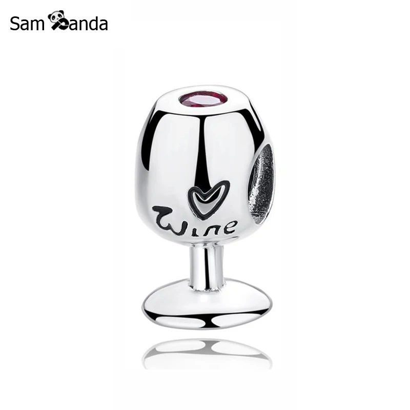 

Original 925 Sterling Silver Charms Red Crystal Wine Glass Beads Fit Pandora Bracelet Diy Jewelry Making For Women Gift
