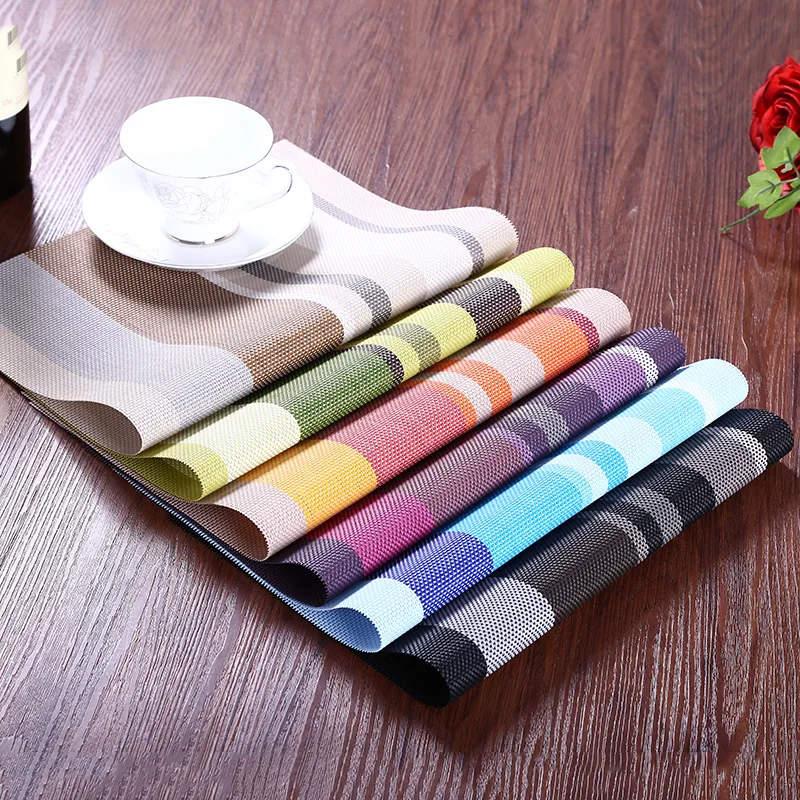 DUOLVQI 4pcs Kitchen Hot Pads Placemats PVC Placemat Bar Mat Plate Mat