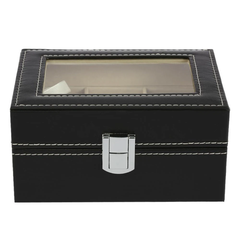 

3 Slots Leather Watch Display Box Wristwatch Storage Holder Organizer Case