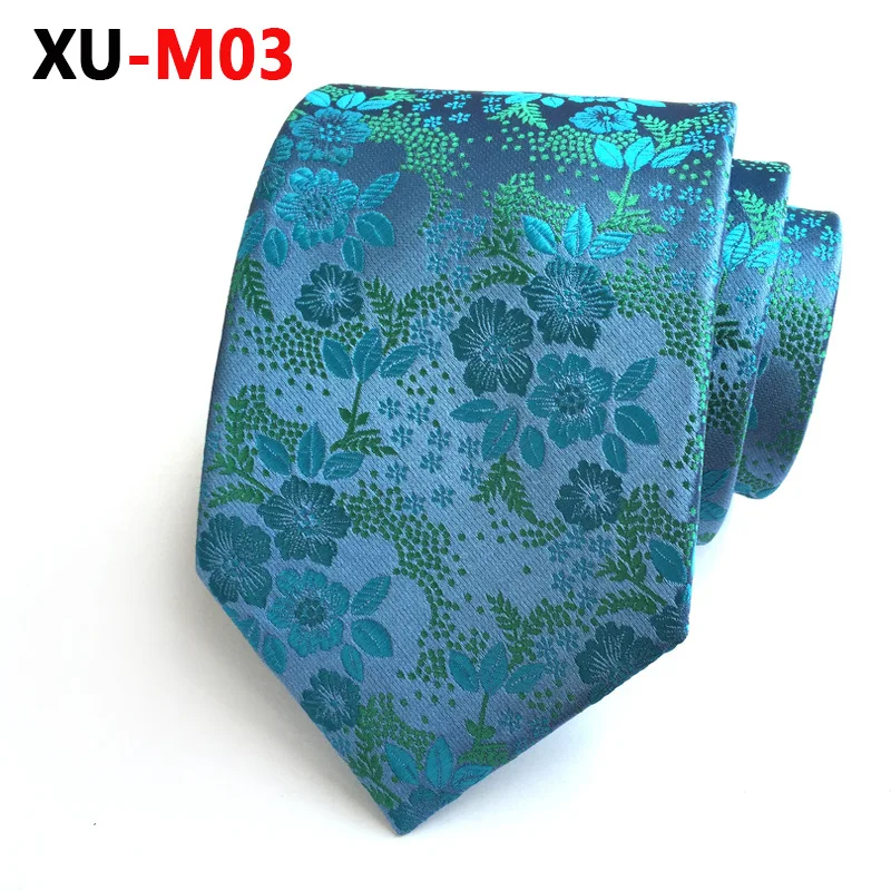 Белый золотой цветочный галстук, благородный цветочный галстук, мужской галстук - Цвет: XU-M03
