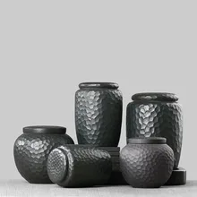 Винтажная банка для хранения чая, керамическая керамика, уплотнение Caddy, аксессуары для чайной церемонии, контейнер для чайной посуды, кофейные бобы, гайки, банки, Декор