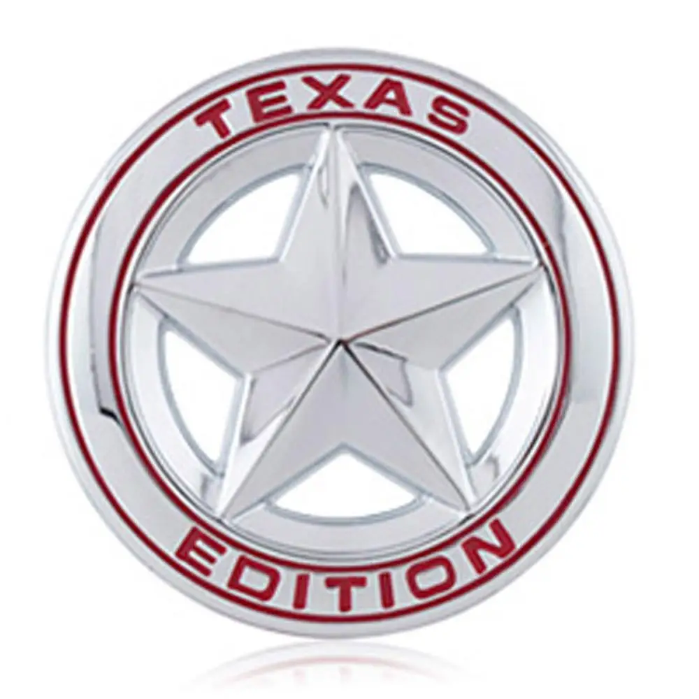 Эмблема «Texas Edition» металлическая наклейка с логотипом на автомобиль эмблема значок для стайлинга автомобиля Наклейка для универсальных автомобилей Мотоцикл декоративные аксессуары - Название цвета: Silver red