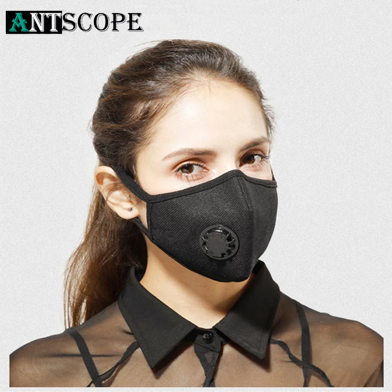 

Antscope PM2.5 Anti Haze Respirator Breather Valve Mouth Mask Dust Activated Carbon filter respirator protective mask filter 05