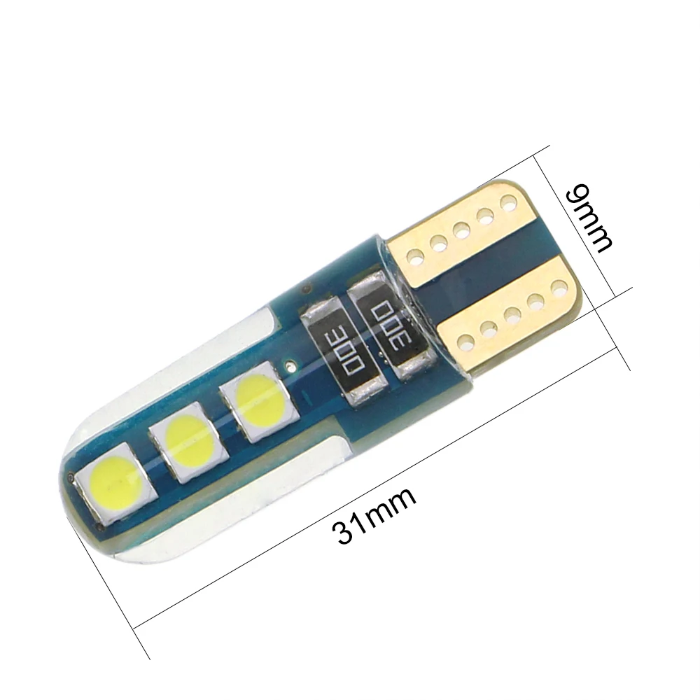 KEIN 6 шт. супер яркий силиконовый 3030 6SMD T10 W5W led 194 неполярность t10 Светодиодные Автомобильные светильник клиновидные боковые сигнальная лампа лампы 12V 6000K