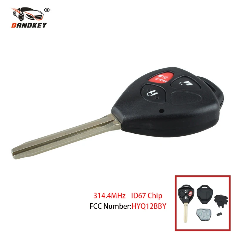 Dandkey дистанционный смарт-ключ 3 кнопки Fob 314 4 МГц для Toyota Rav4 2006-2010 HYQ12BBY Yaris Venza Scion