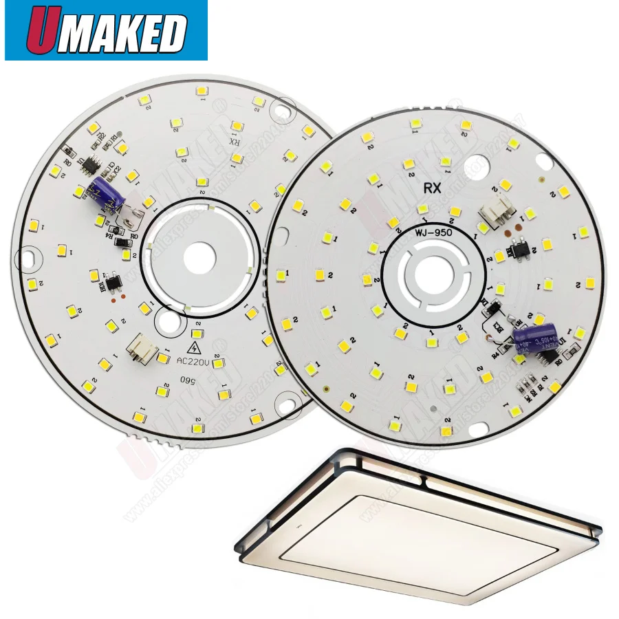 12 Вт AC220v led pcb потолочный светильник три режима света Смарт IC драйвер платы