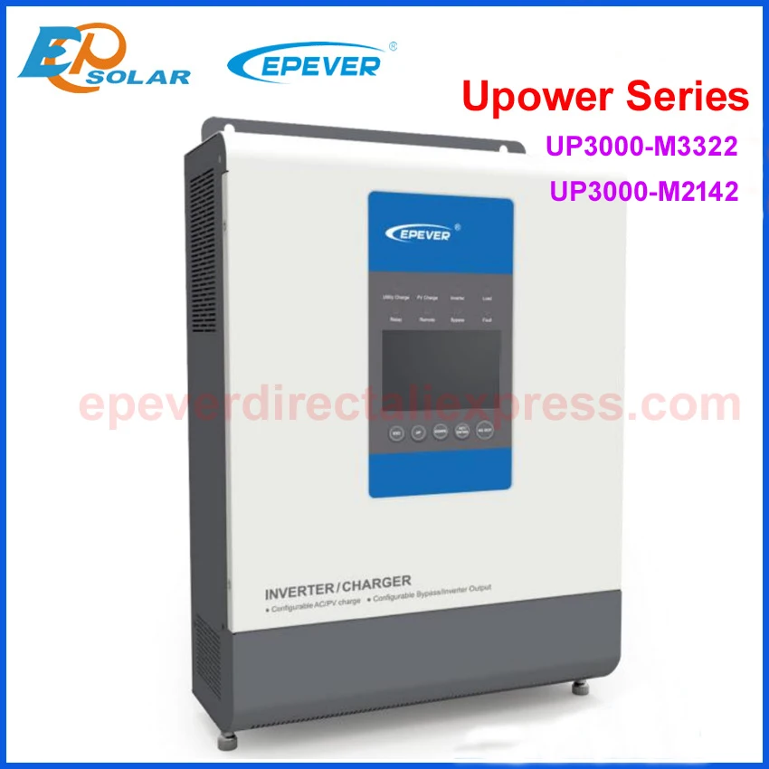 EPever UPower Инвертор зарядное устройство для 24V48V батареи чистая синусоида решетки галстук инвертор и MPPT Солнечное зарядное устройство UP3000-M3322 M2142