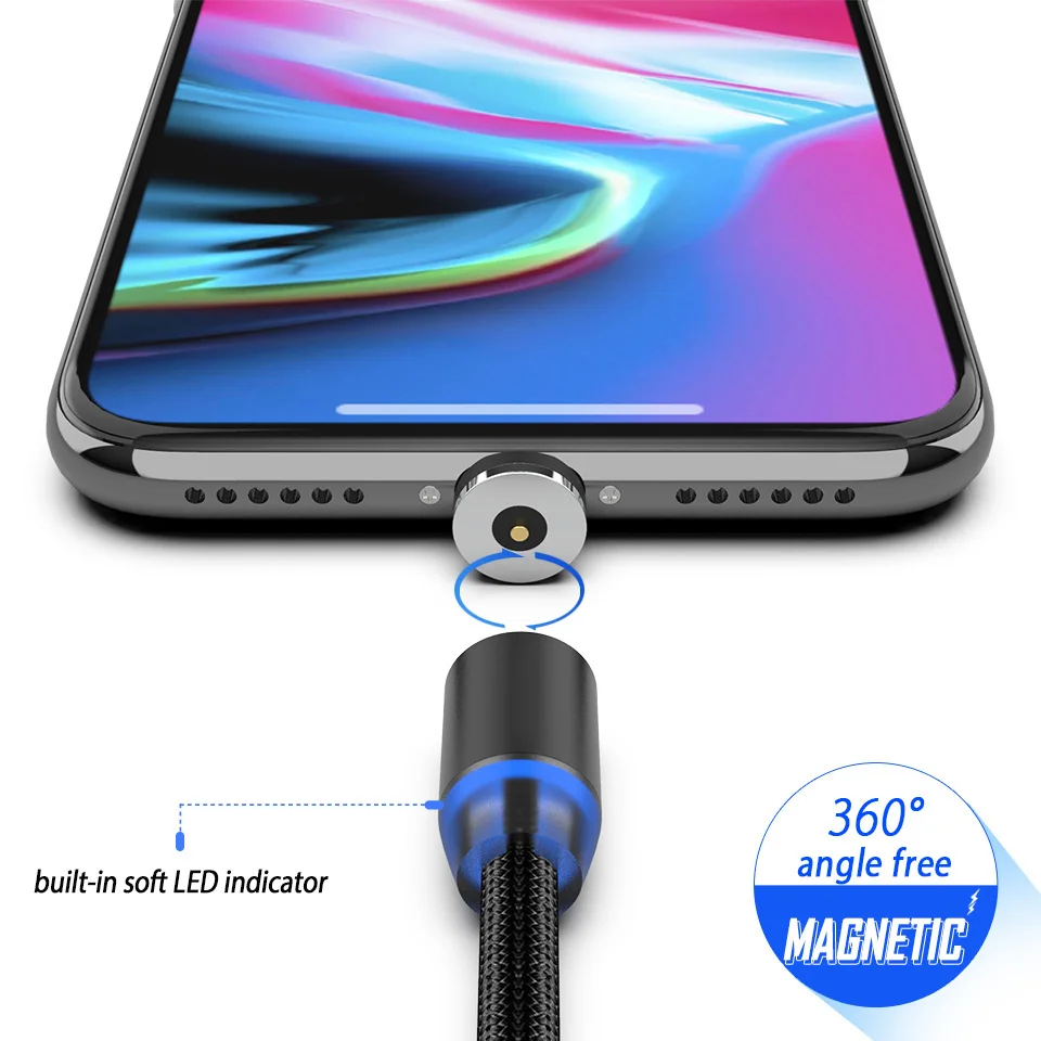 Gusima Магнитный Micro USB кабель для iPhone samsung type c зарядная зарядка магнит Зарядное