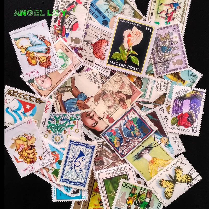 100 pcs/lot Postage Stamps Good Condition With Post Mark stamp Brand collecting New Arrival