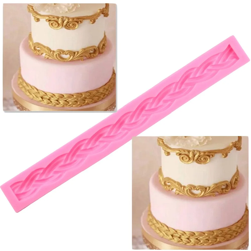 

Long Rope 3D Cake Border Silicone Mold Fondant Cake Decorating Tools Gumpaste Chocolate Moulds