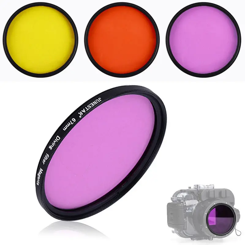 Camera Lens, Full Color, vermelho, roxo, amarelo, novo, 67mm