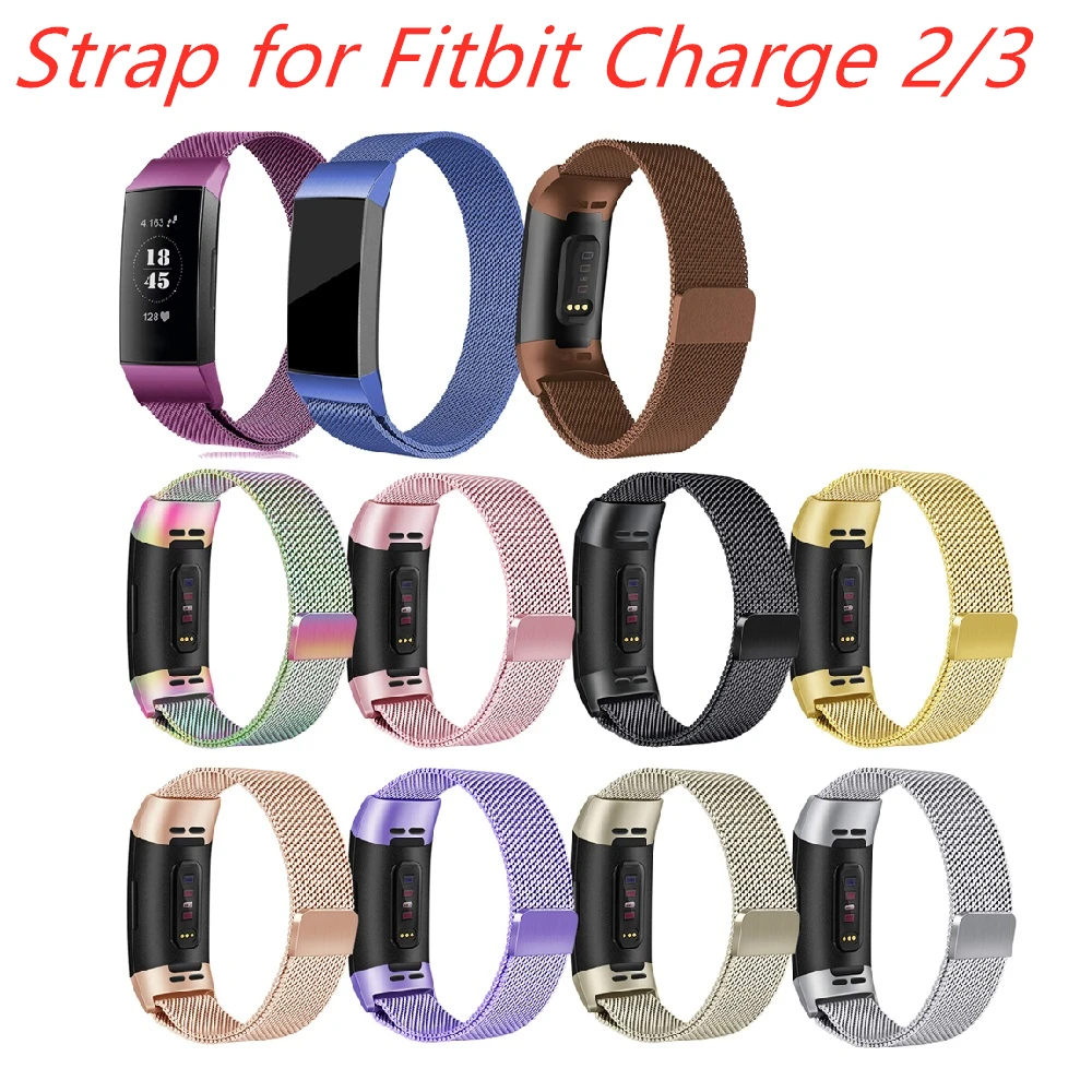 

Wristband for Fitbit Charge 3 Stainless Steel Magnetic Milanese Loop Band Strap for Fitbit Charge 2 Watchband Replacement