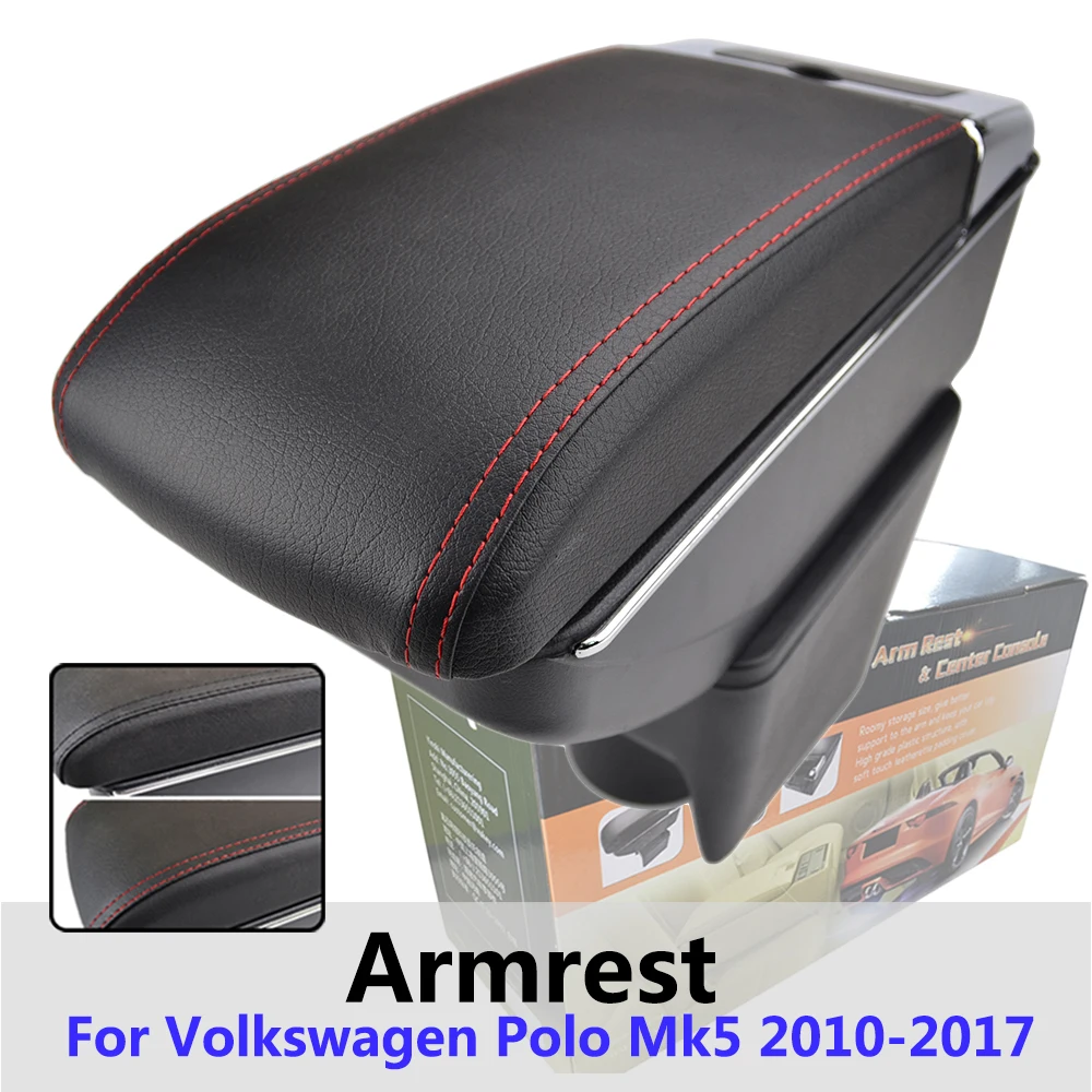 

Xukey Central Armrest For Polo Vento 2010 - 2017 Console Center Black Storage Car Styling Box Ashtray 2014 2015