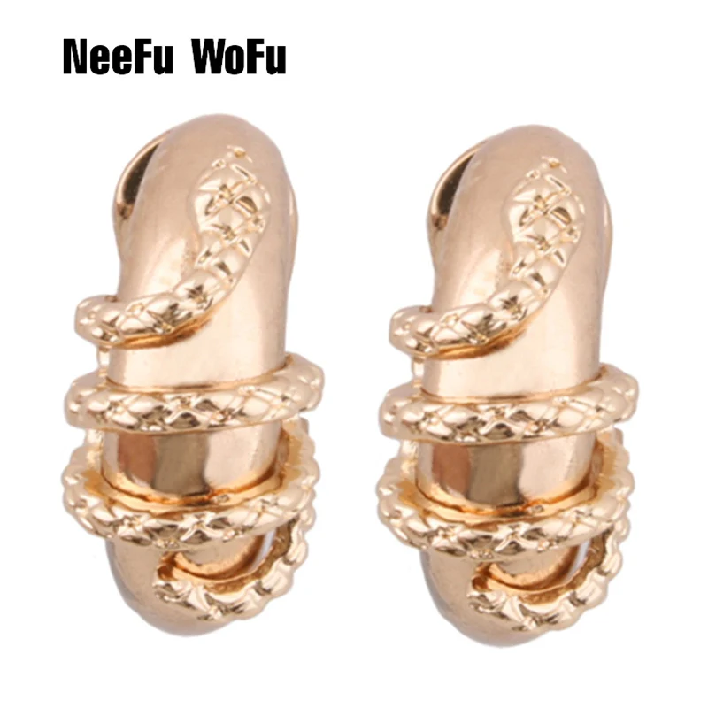 NeeFu WoFu висячая серьга со змеями для женщин медное кольцо для ушей большие бронзовые украшения серьги Oorbellen