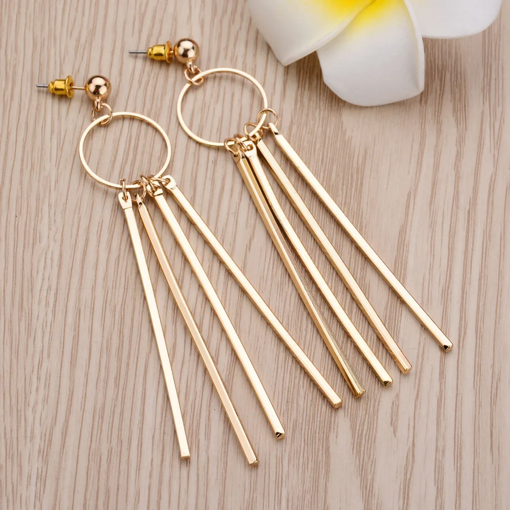 Silver Color Earrings Jewelry Accessories 1 Type Tassel earrings Long